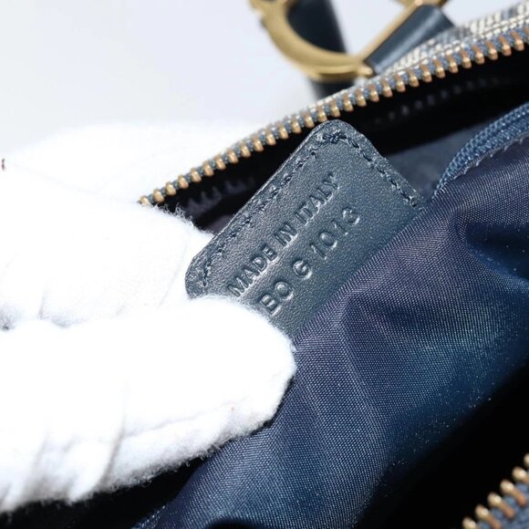 Christian Dior Trotter Canvas Hand Bag Canvas Navy Auth ep11158 - Picture 11 of 16